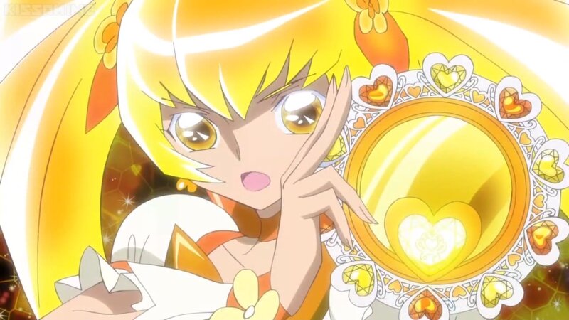 Anime Girl with Golden Mirror