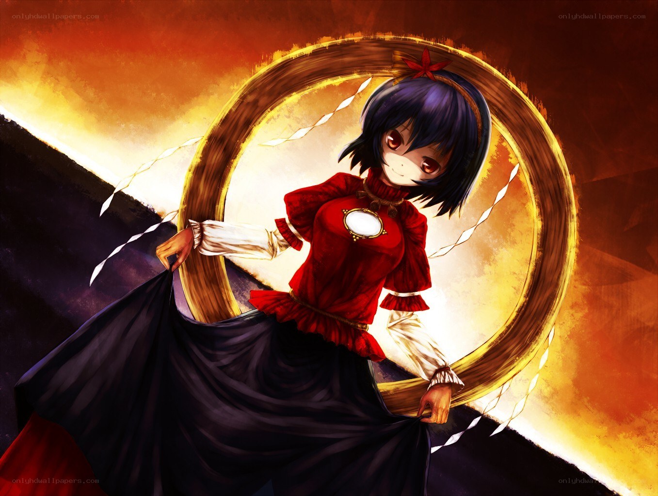 anime girl with golden ring