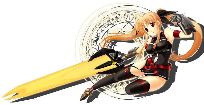 anime girl with golden sword