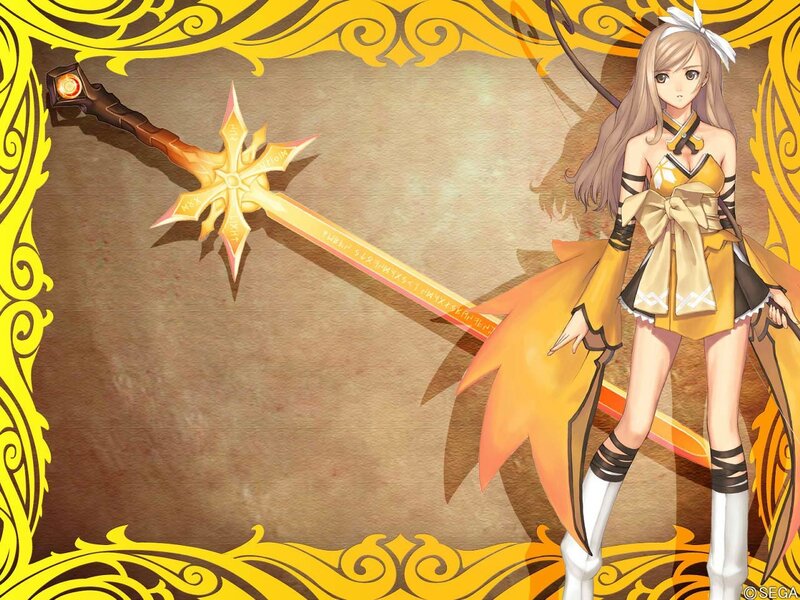 anime girl with golden weapon