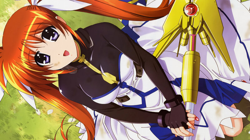 Anime girl with golden weapon
