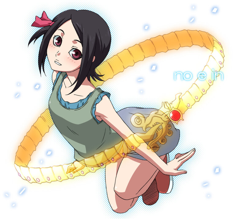 anime girl with golden weapon