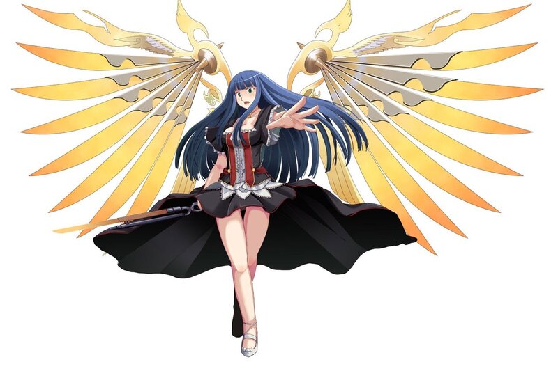 anime girl with golden wings