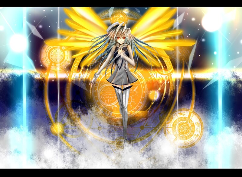 anime girl with golden wings