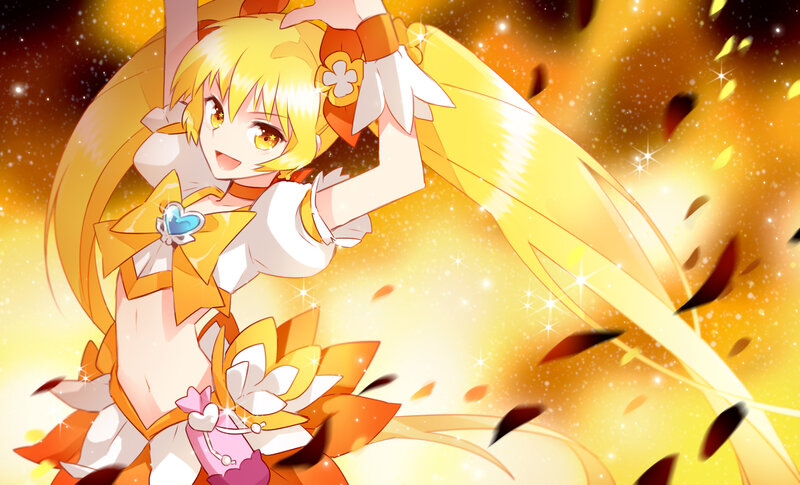 Anime Girl with Golden Wings — Yellow, Dramatic