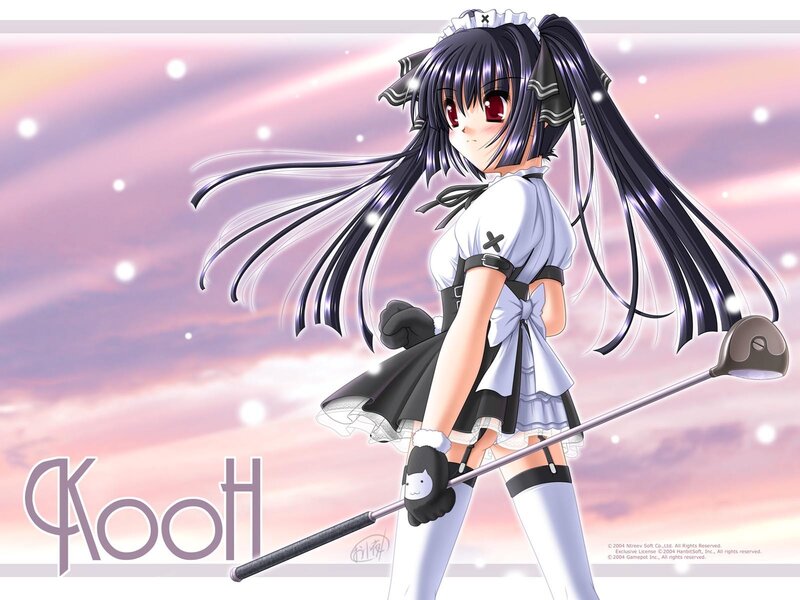anime girl with golf club