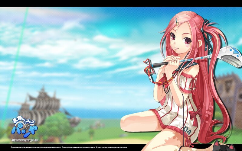 Anime girl with golf club