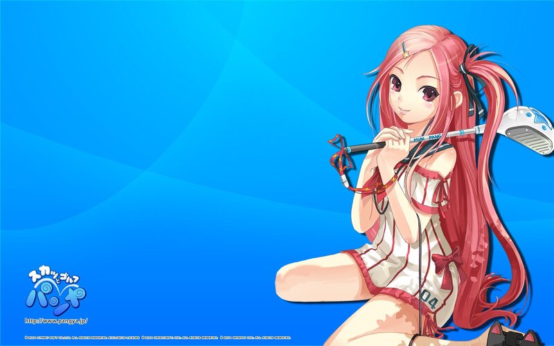 Anime girl with golf club