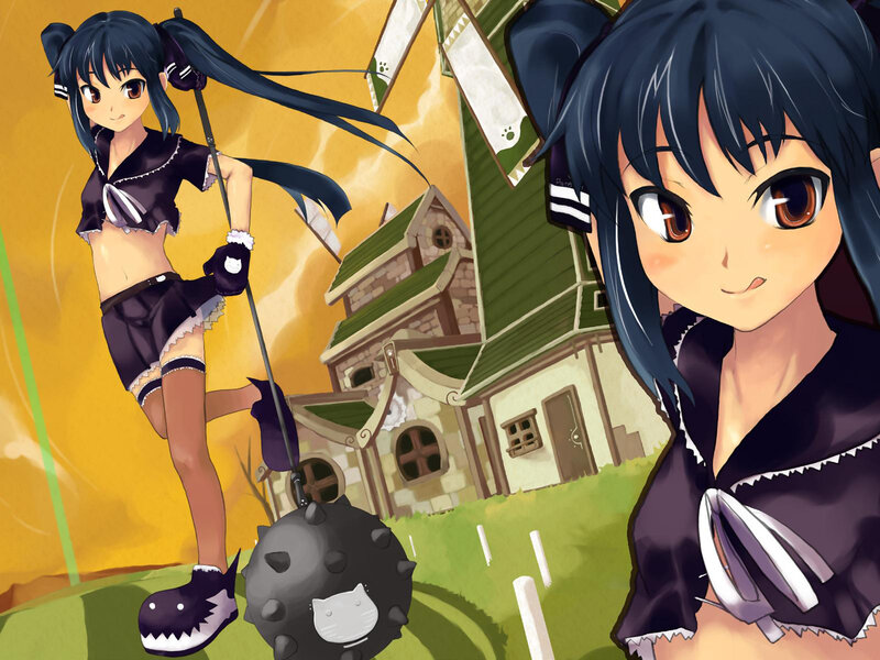 anime girl with golf club