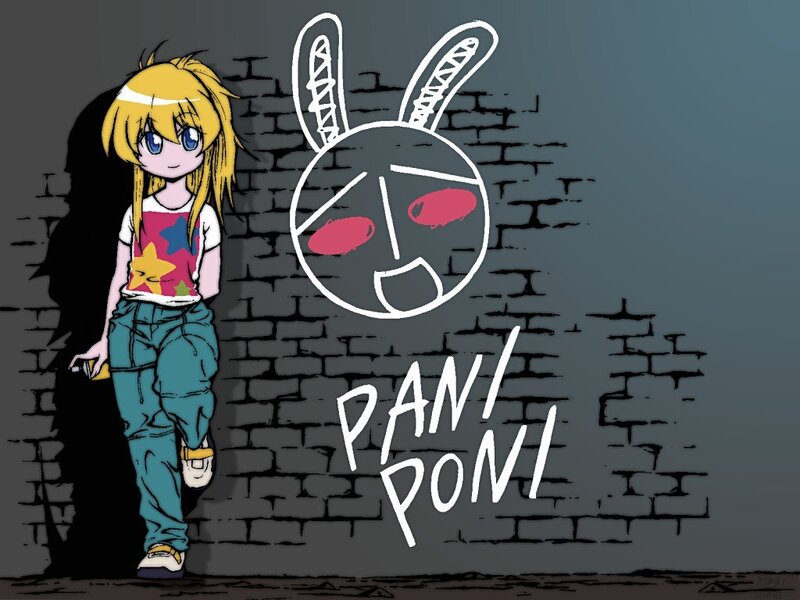 Anime girl with graffiti art