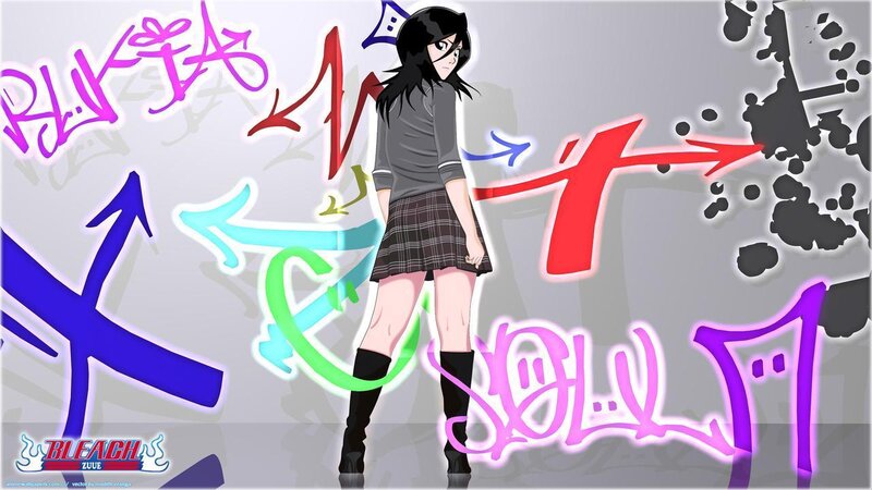 anime girl with graffiti background