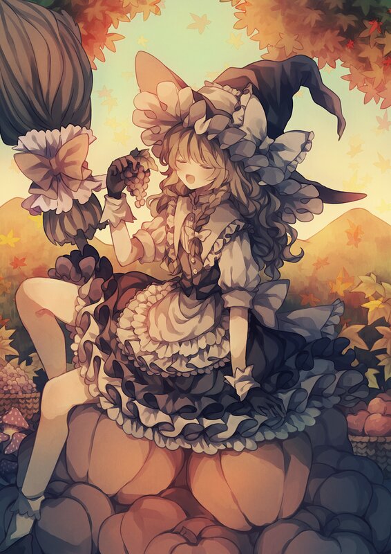 Anime Girl with Grapes — Orange