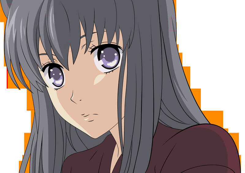 anime girl with gray hair