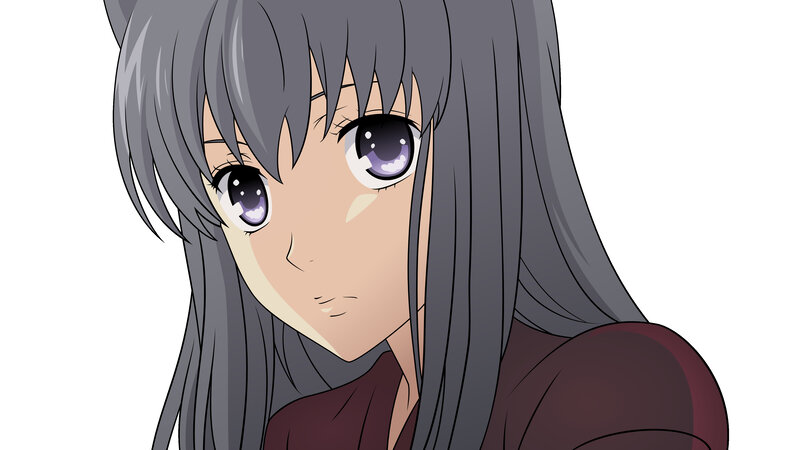 anime girl with gray hair