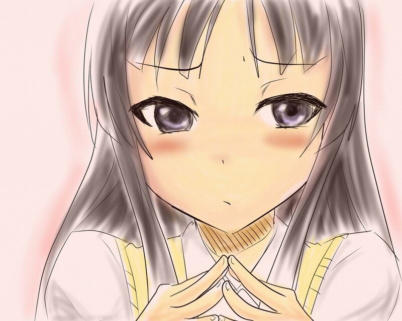 Anime Girl with Gray Hair — Calm, Manga