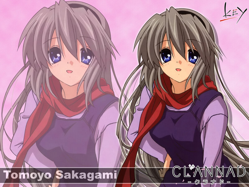 Anime Girl with Gray Hair — Pink, Calm