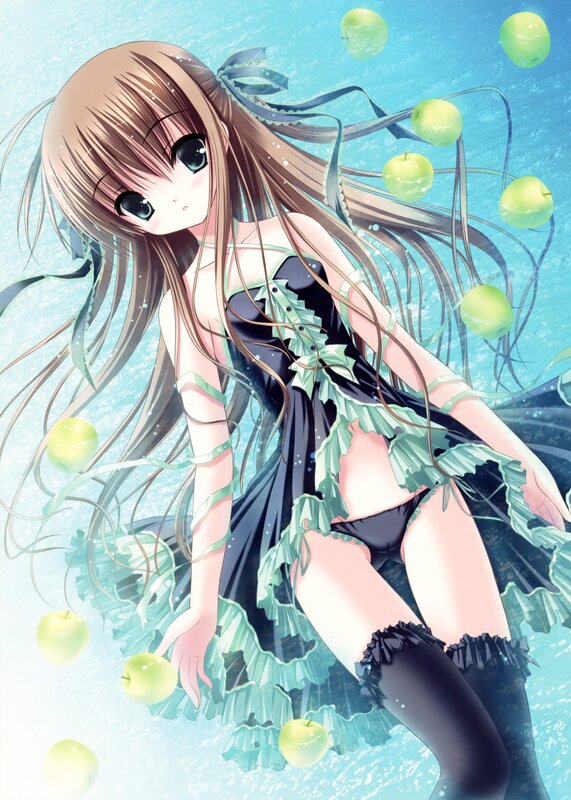 anime girl with green apples