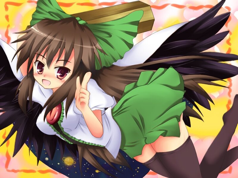 anime girl with green bow