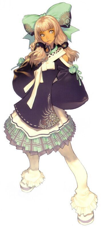 anime girl with green bow