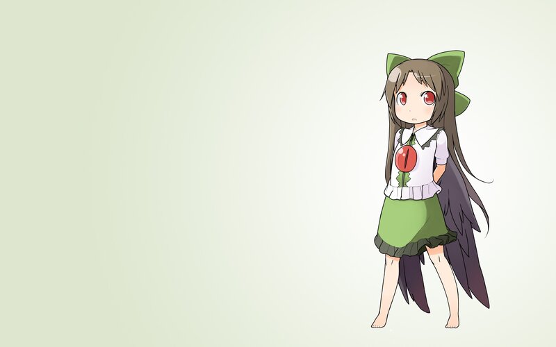 anime girl with green bow