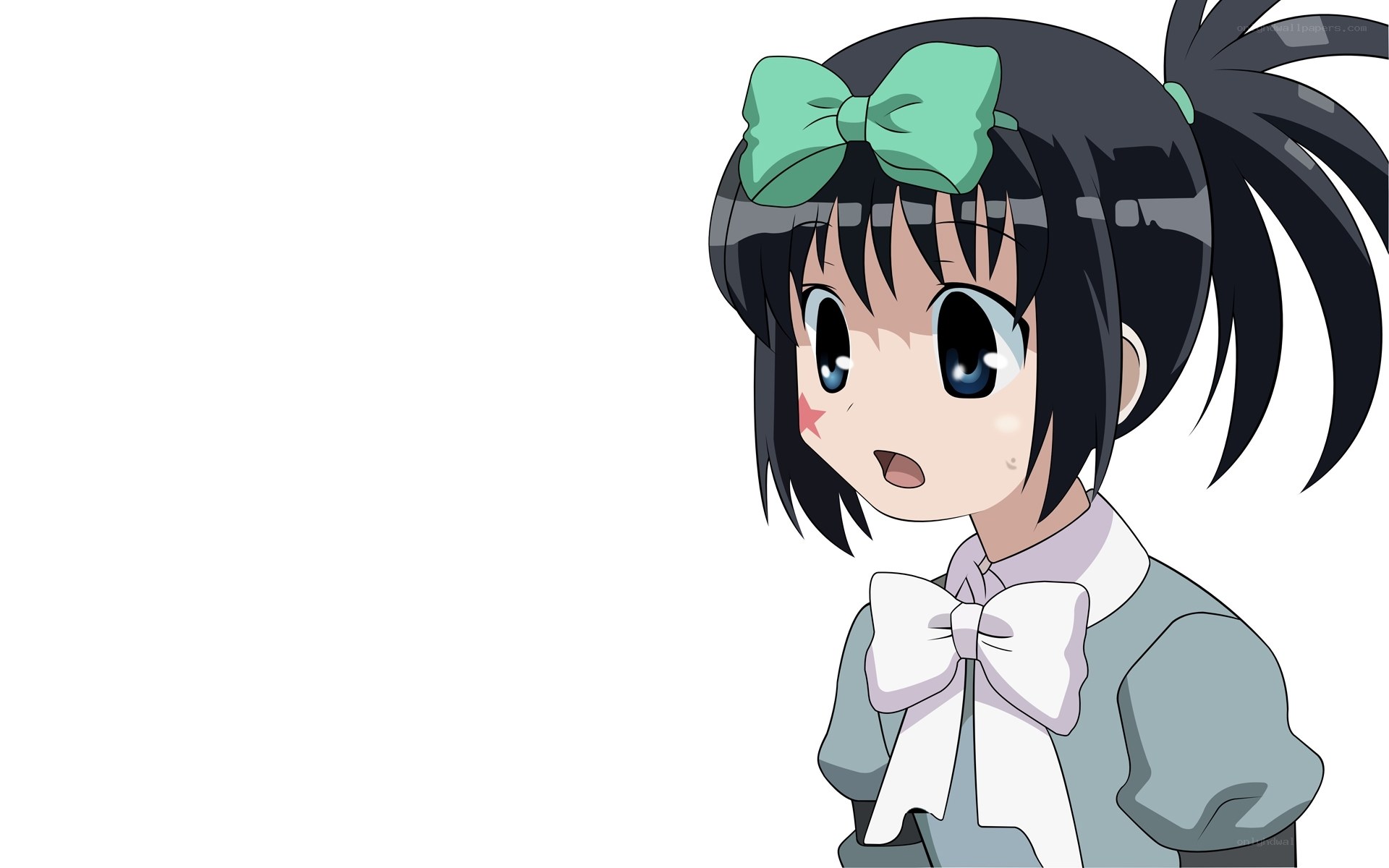 anime girl with green bow