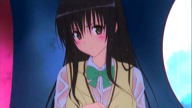 Anime Girl with Green Bow — Black