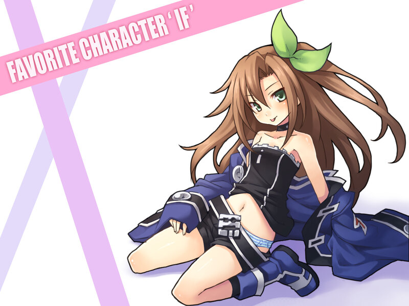 Anime Girl with Green Bow — Blue
