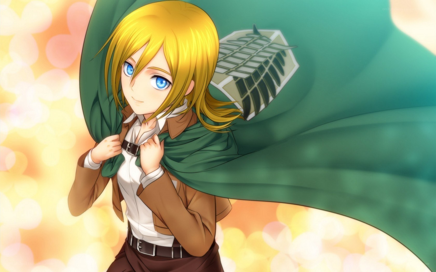 Anime girl with green cloak