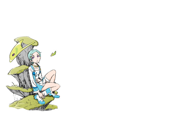 anime girl with green creature