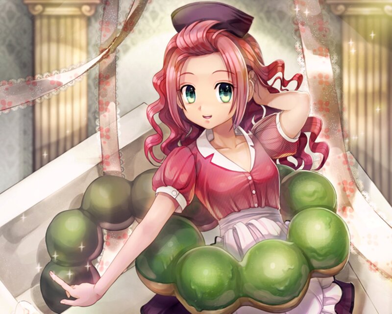 Anime Girl with Green Dumplings