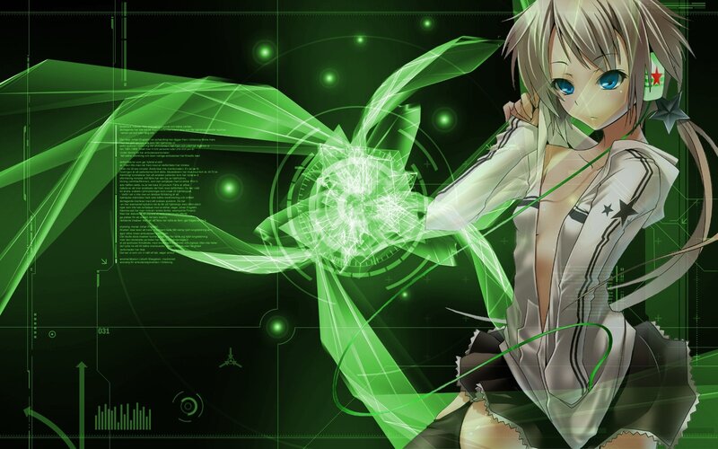 anime girl with green energy
