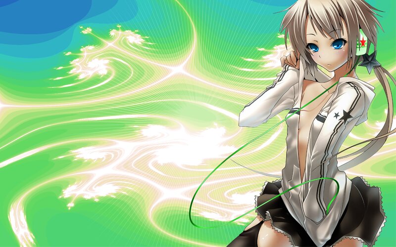 anime girl with green energy
