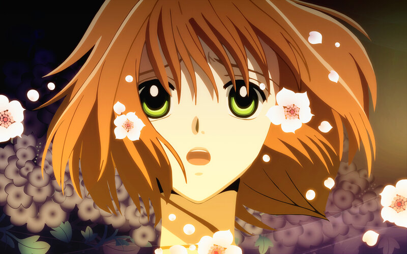 anime girl with green eyes