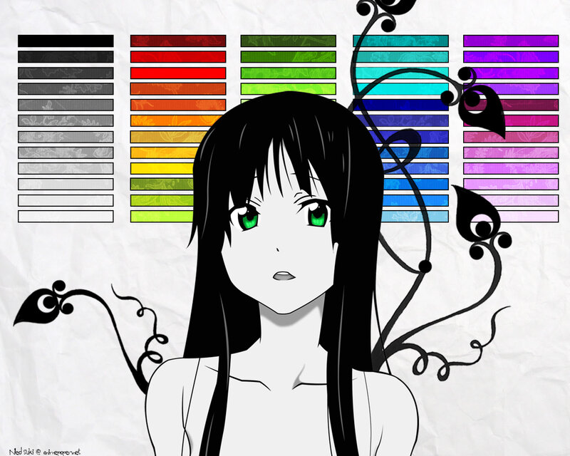 anime girl with green eyes