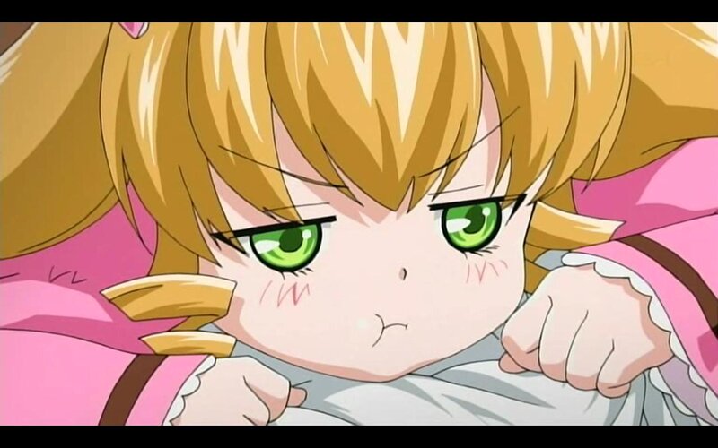 anime girl with green eyes