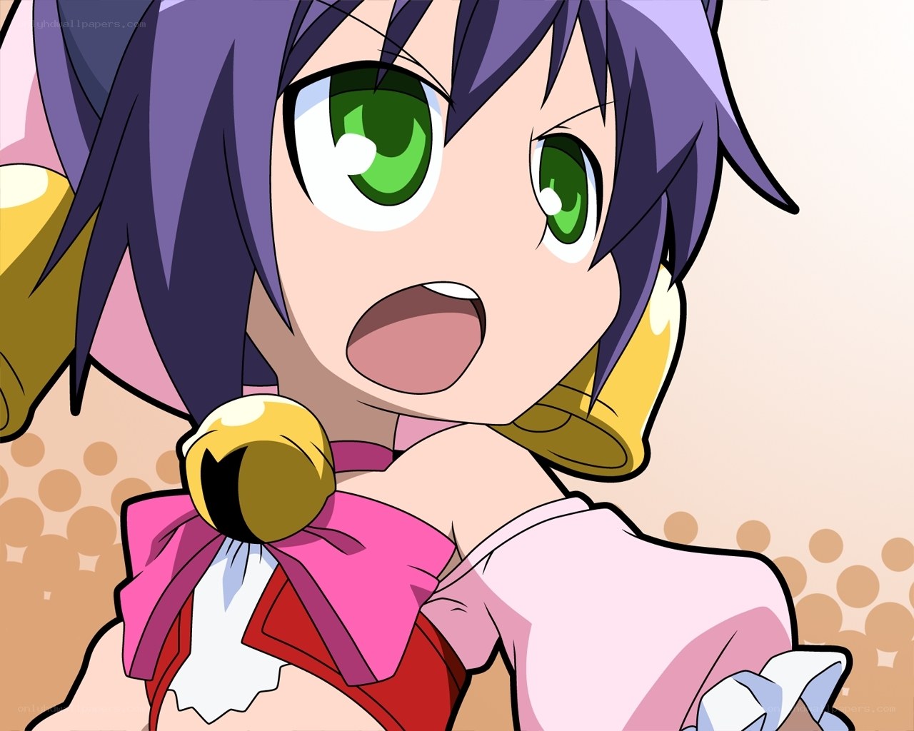 anime girl with green eyes