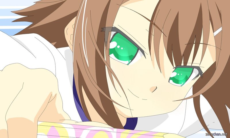 anime girl with green eyes