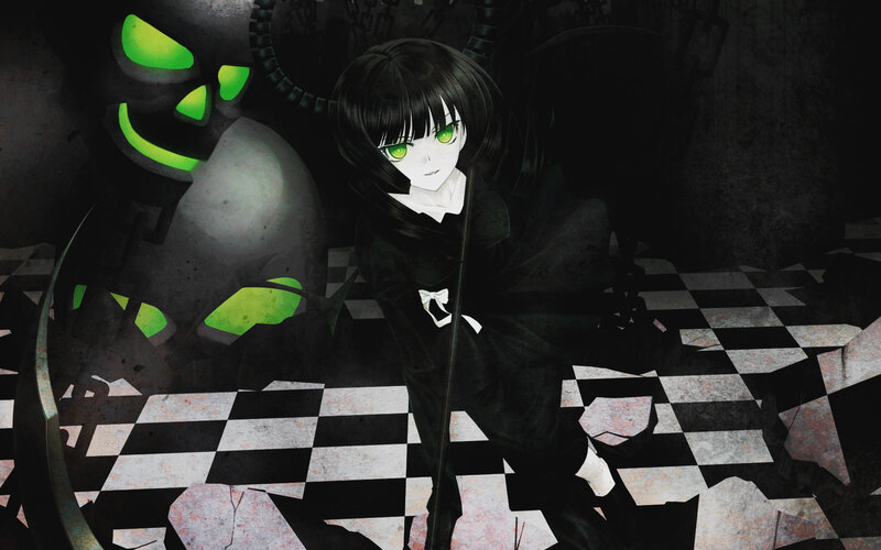 anime girl with green eyes
