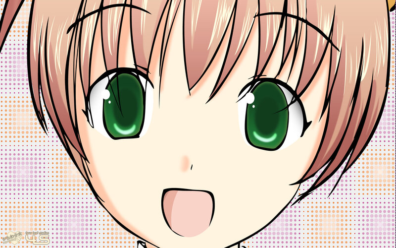 anime girl with green eyes