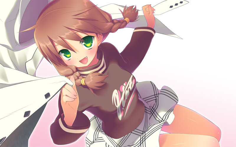 anime girl with green eyes