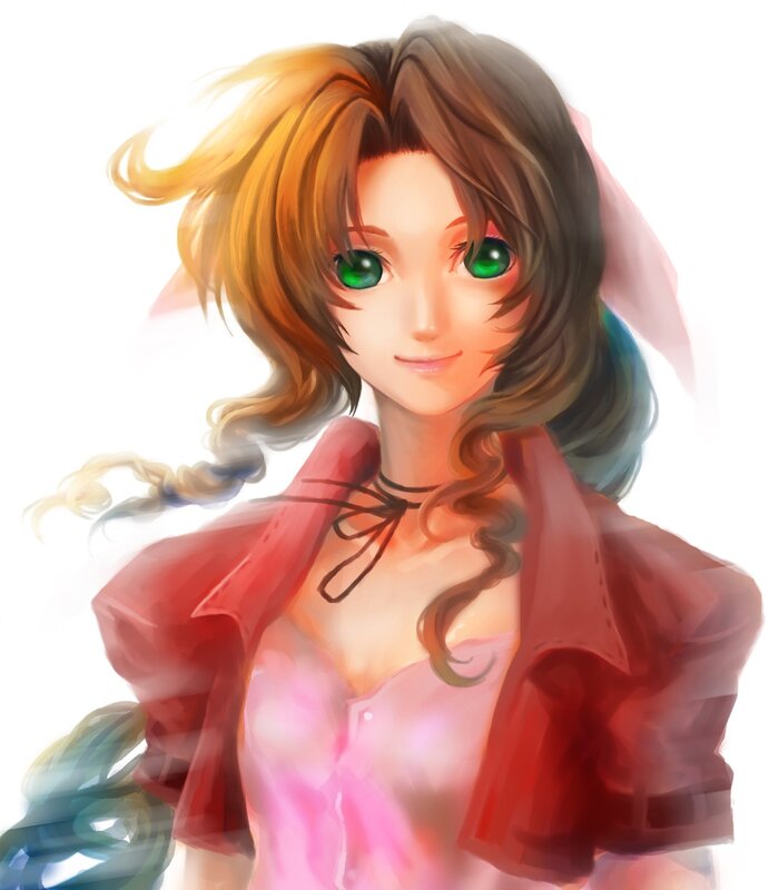 anime girl with green eyes