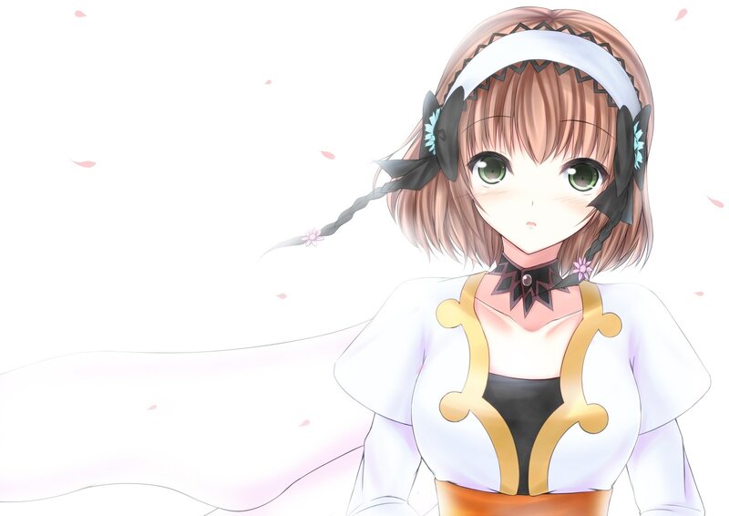 anime girl with green eyes
