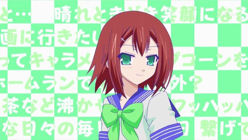 anime girl with green eyes