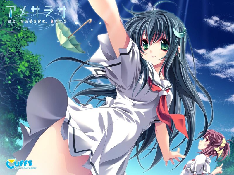 Anime girl with green eyes