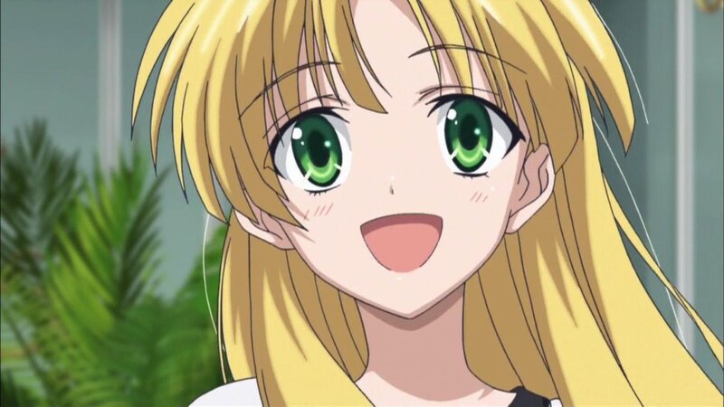 anime girl with green eyes