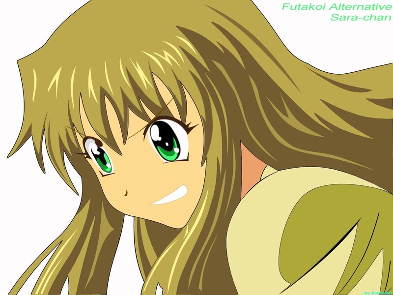 anime girl with green eyes