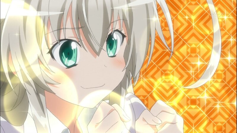 anime girl with green eyes