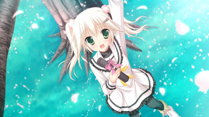 anime girl with green eyes
