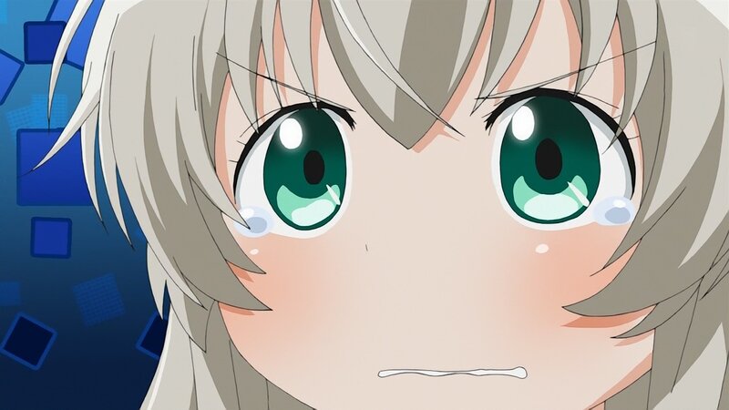 anime girl with green eyes