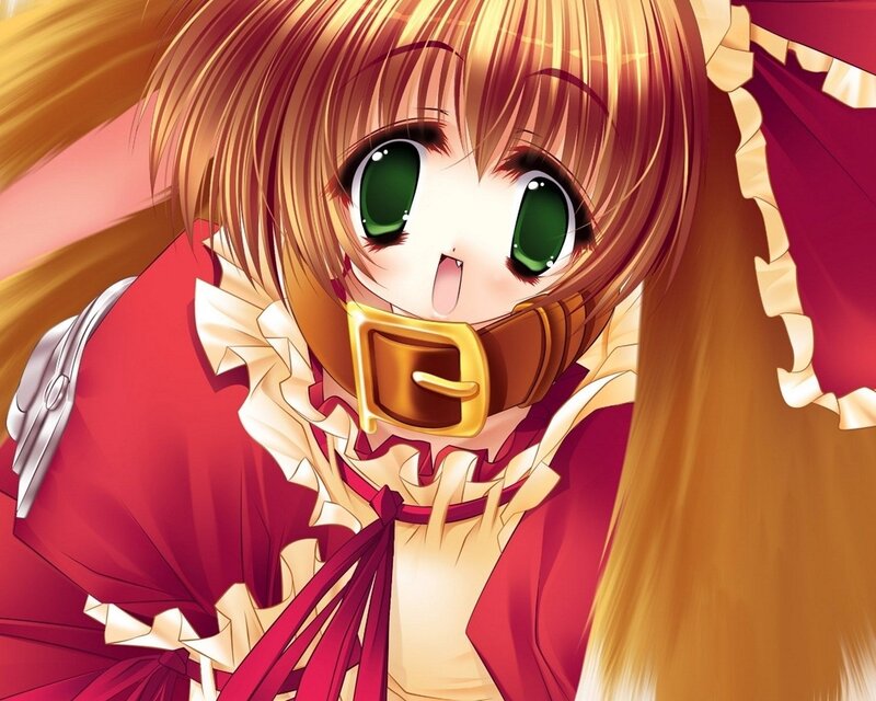 anime girl with green eyes